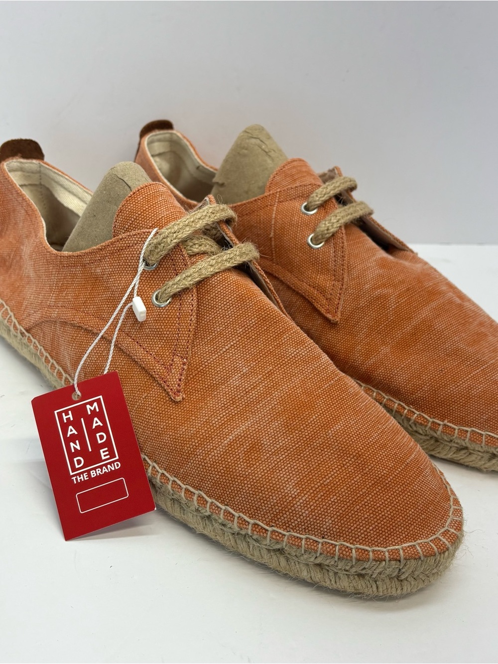 Handmade The Brand Luxor Sunset Espadrilles Shoes Orange Canvas Vegan Men 46 NWT